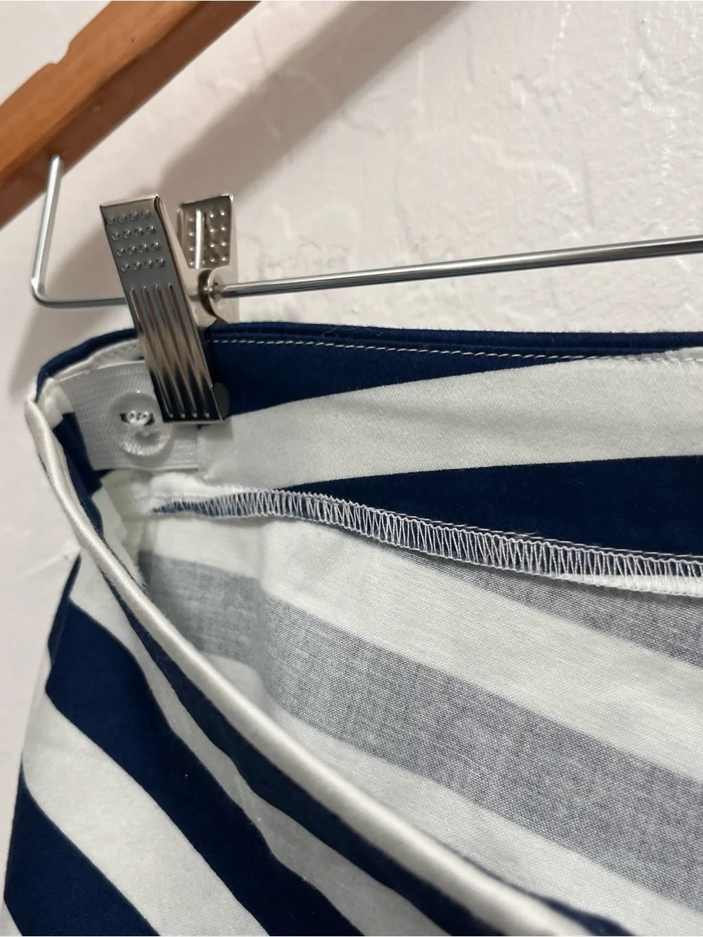 Mayoral Girls Striped Shorts Skort Size 9 Navy White Bow NWOT